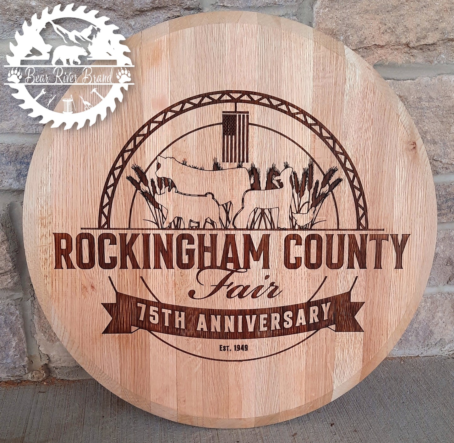 Engraved Authentic Whiskey Barrel Lid