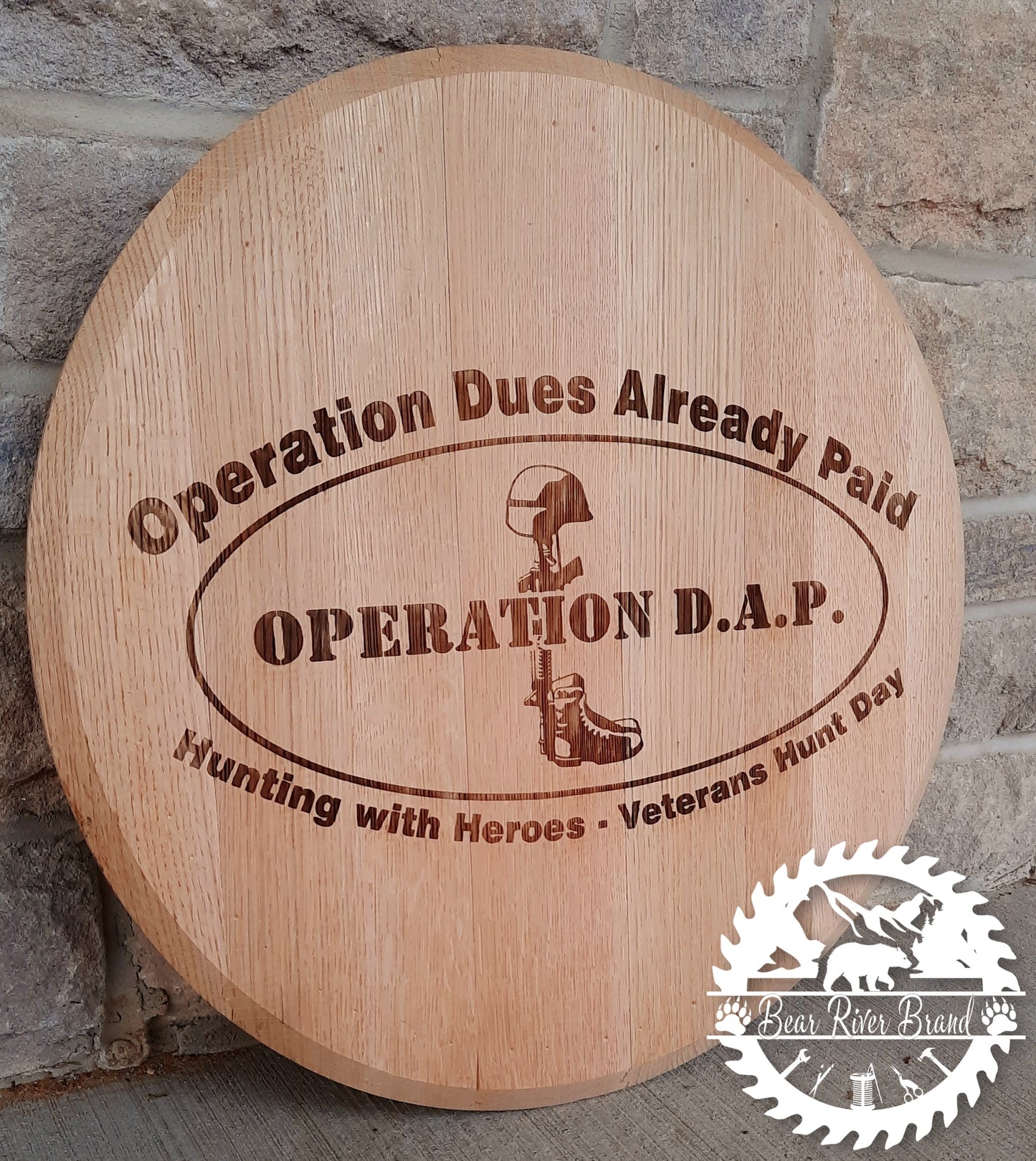 Engraved Authentic Whiskey Barrel Lid