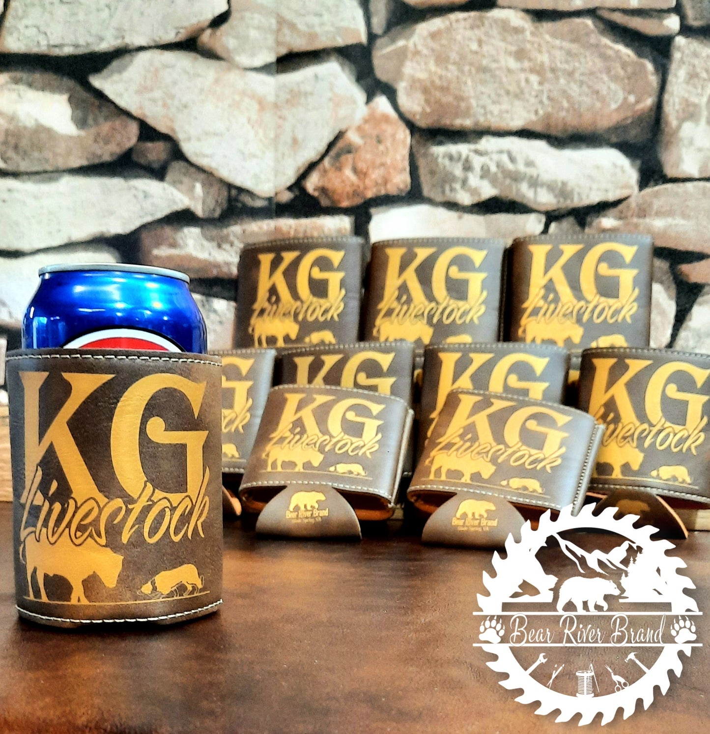 Leather Can Cooler - Multiple Colors