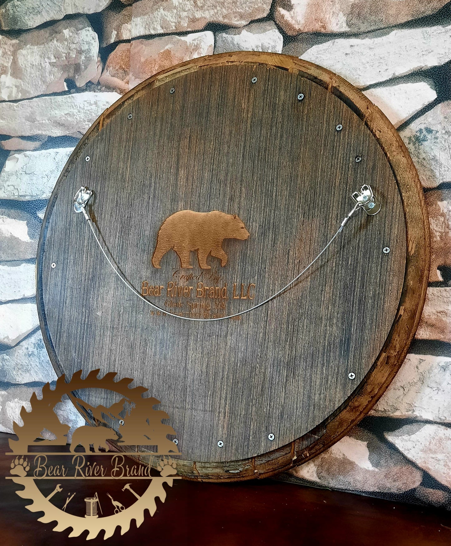 Engraved Authentic Whiskey Barrel Lid