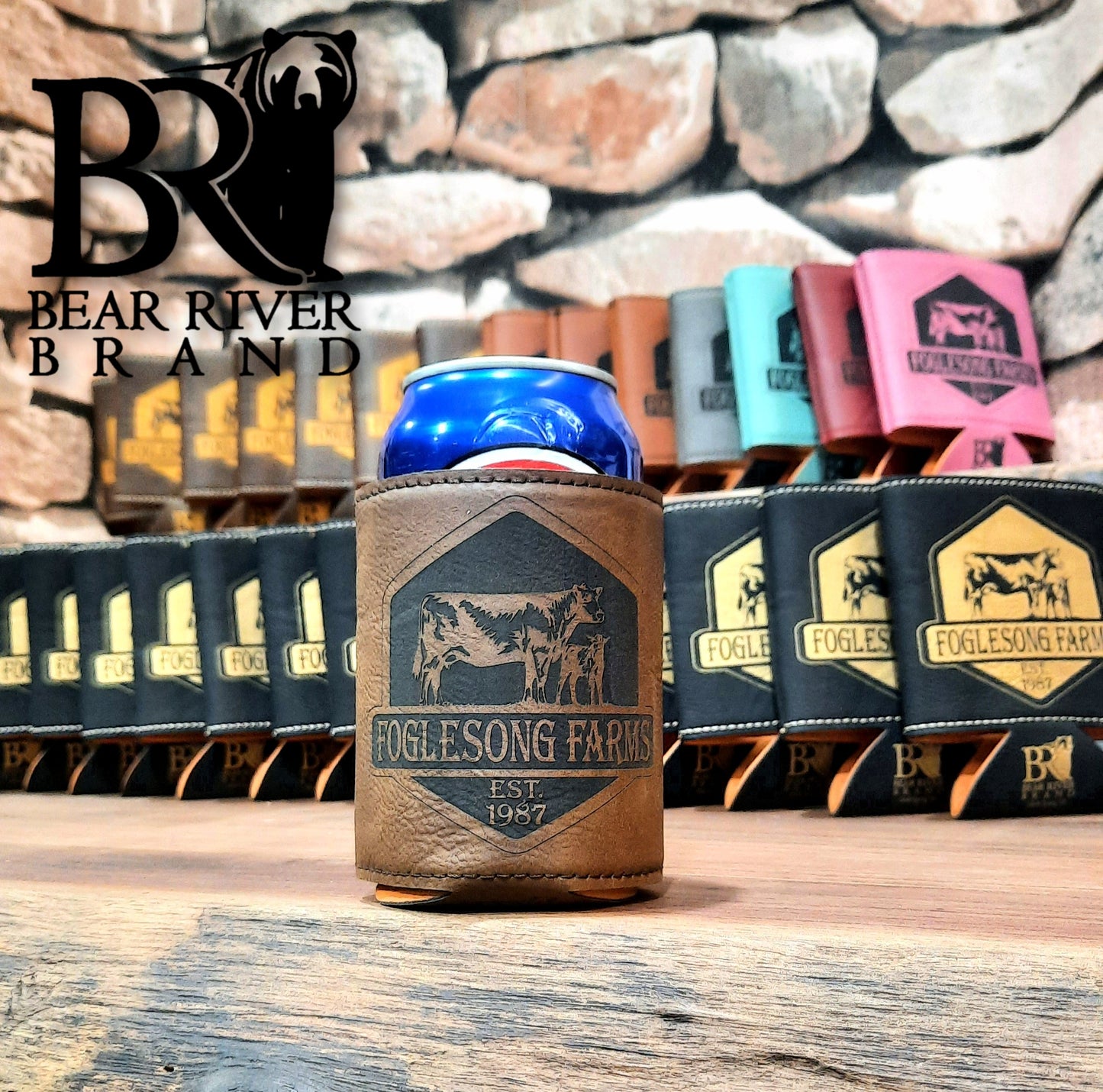 Leather Can Cooler - Multiple Colors