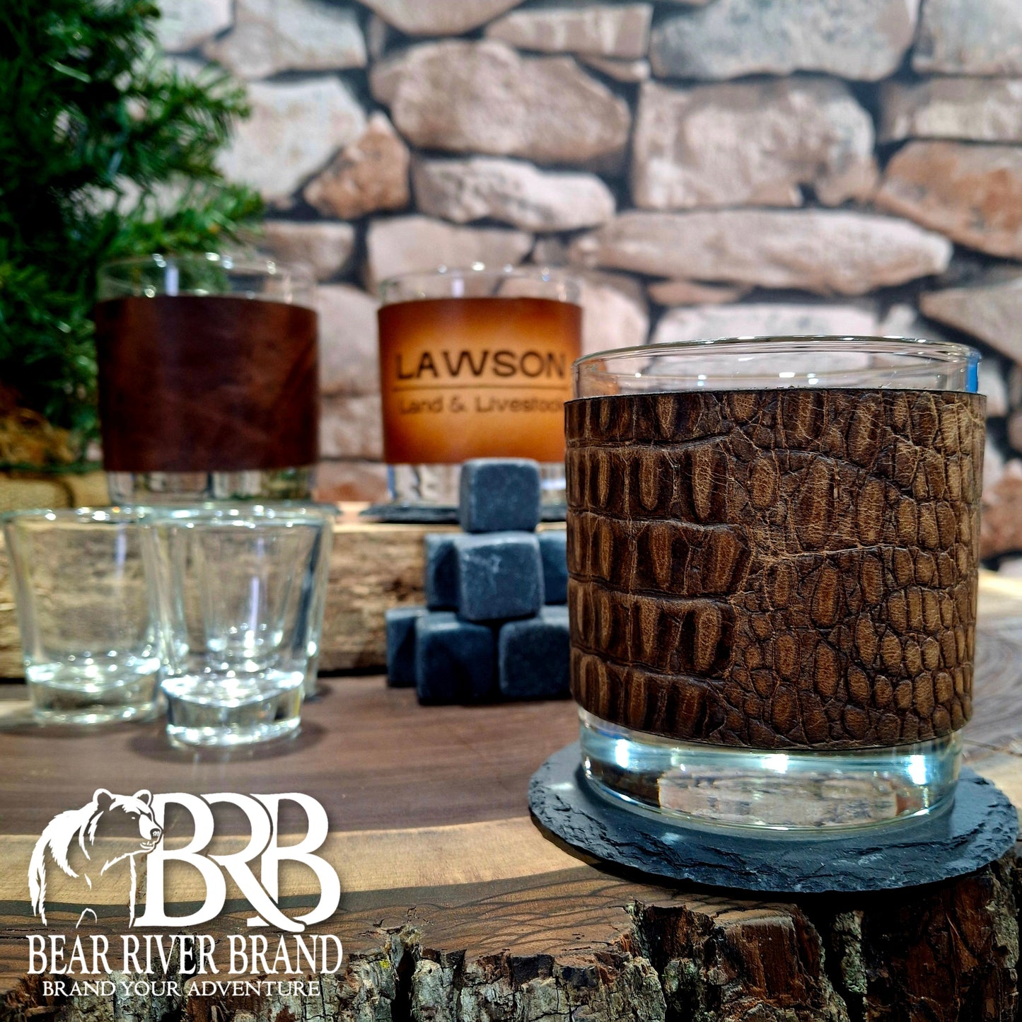 Leather Wrapped Bourbon Glasses