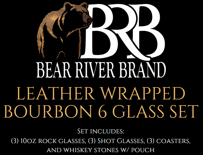 Leather Wrapped Bourbon 6 Glass Set