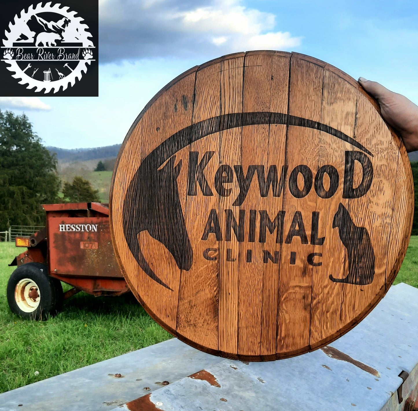 Engraved Authentic Whiskey Barrel Lid