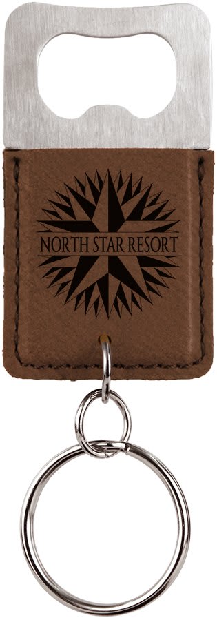 Bottle Opener Leatherette Keychain