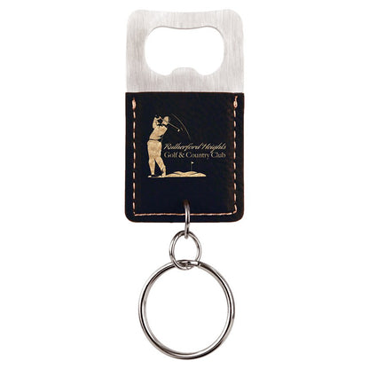Bottle Opener Leatherette Keychain