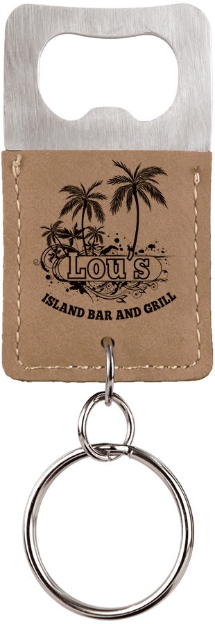 Bottle Opener Leatherette Keychain