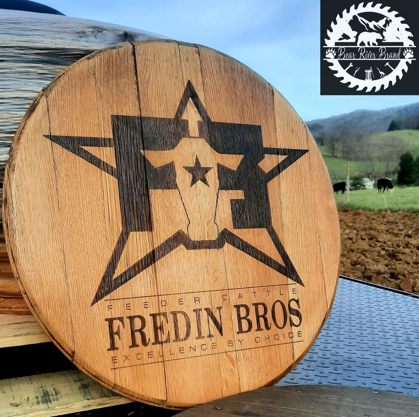 Custom Engraved Whiskey Barrel Lid