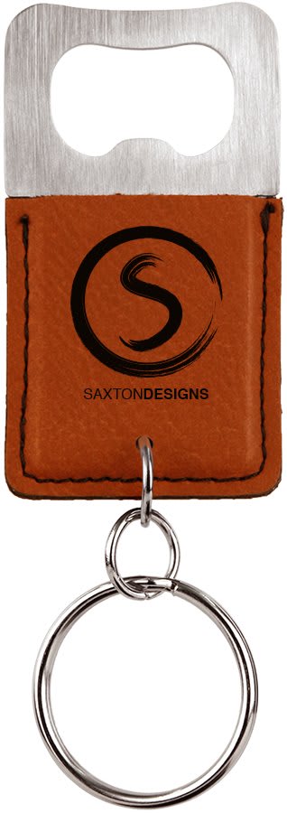Bottle Opener Leatherette Keychain