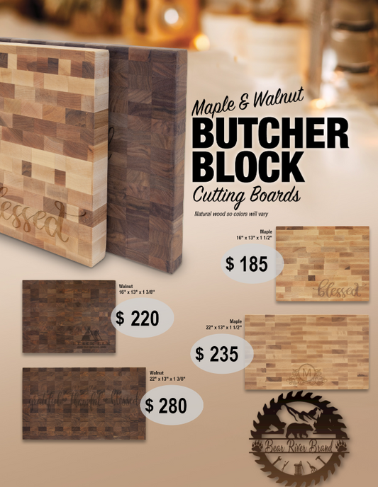 Butcher Block Maple and Walnut Cutting Boards