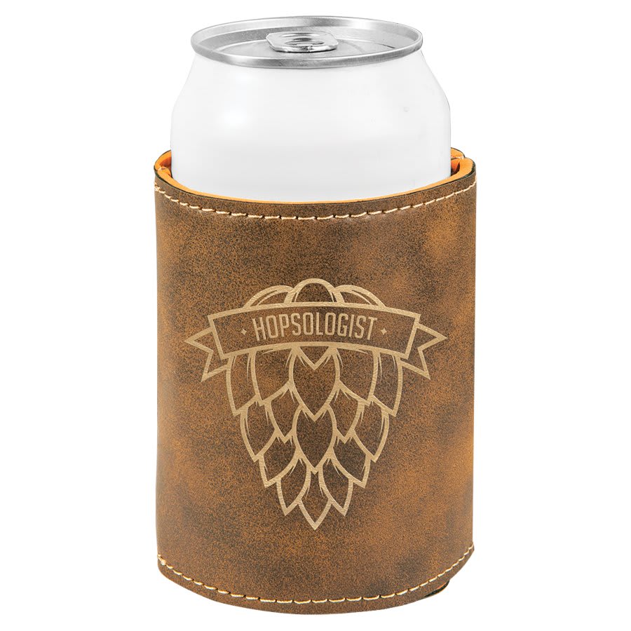 Leatherette Can Cooler - Multiple Colors